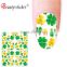 Green color nail art stickers artificial lady nail strips