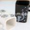 creative new fashion simple square black and white lovers glazed ceramic office coffee mug for gift and promotion