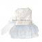 banquet fashion white girl lady yarn eveningdress with bow cat dog pet wear pet apparel