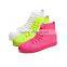New Fluorescent Women Boots Candy Colors Height Increasing Ankle Boots Fashion Autumn Sneakers Casual Canvas Shoes