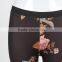 F5W31013 Women Custom Floral Printed Leggings With Stretch Lycra Fabric