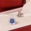 Lovans Branded Stud Blue Enamel Flower Shaped 925 Silver Earrings For Women