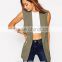 Plain dyed belt waist simple style fashioal girl charming coat