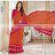 Glossy Cream Georgette Saree/party wear dresses online shopping .