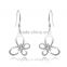 Fashion 925 sterling silver plated butterfly zirconia diamond wedding drop earrings
