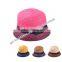 hot new products for 2014 Summer beach bowknot mixed colors shade pots cap lady hate para straw hat and cap