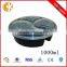 1000ml round 3 divided disposable plastic food container microwave safe