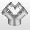 Greenhouse Air Ventilation System Galvanized Steel Y Tee 3-way Round Connector for Spiral Hose Duct Fittings