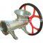 Cast iron meat mincer with wheel