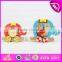 Top grade hot sale wooden toy pull cart for kids,Elephant design wooden string cart pull back toy car W05B075-A2