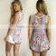 wholesale sublimation products 95% Rayon 5% Spandex Lightweight Floral Sleeveless Babydoll Tank Women Summer Blouses