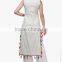 Latest Elegant Off White Printed Sleeveless Pathani Kurta With Pom Pom Trim Designer Long Kurti Designs HSd5016