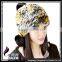 CX-C-111B Wholesale Custom Knitted Winter Rex Rabbit Fur Pom Pom Hat