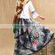 flower linen maxi irregular ahnd crocheted hand embroidery skirts