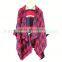 Wholesale Ladies White Fur Shawl/ Stock Yarn and Rabbit Fur Knit Fur Scarf