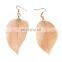 Fashion Real Natural Leaf 24K Gold Leaf Earring