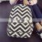 Personalized Style Canvas Bag Wavy Pattern Shoulder Bag