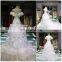1A336 High Challenge Ruffle Flower White Princess Wedding Dress In Paris Place Wedding House 2016