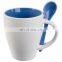 ceramic coffee mug with spoon for coffee