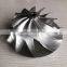 T04E 66.10/92.61mm 11+0 blades turbo milling/aluminum 2618/billet compressor wheel for Racing