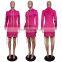 Women Fashion Casual Autumn Bodycon Colorful Drawstring Hoodies Sweatshirt Female Casual Hoodie Dress