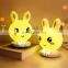 Ten levels dimming indoor animal rabbit led touch Lovely children night light led usb night light for Bedroom