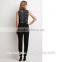 2016 hot sell Fashion design contrast color speckle jumpsuit for women black jumpsuit from plus size dress
