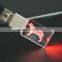 Wholesale crystal usb LED light logo usb flash drive 1g/2g/4/g/8g/16g/32g/64g usb led light