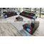 European L-shaped LED sofa 6 seats set leather sofa