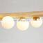2022 New Design Nordic Modern Long Wooden Glass Ball Pendant Light for Home Restaurant Decoration Chandelier