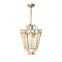 antique french style of entrance lamp in brass and bronze copper material with classic chandelier