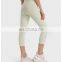 Ready To Ship Ribbed High Waist With Pocket Peach Hip Slim Tight Gym Yoga Capris Women Workout Sports Fitness 3/4 Legging Pants