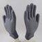 gray polyester thread knitted white PVC dot palm coated anti-slip safety work gloves