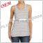 wholesale high quality 100% cotton women stripe singlets tank top