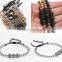 2016 Anil Arjandas Men Bracelets macrame Bracelet with 18k Black Plated 8mm & Micro Pave Beads in rose gold