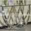 2016 Factory Supply Natural Square Glass Stainless Steel Console Table