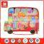 top selling kids red bus shape animal design games board metal beads educational toys magnetic building game