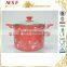 Aluminum Couscous Pot With Red Painting and Flower Decal Design