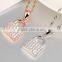 Custom White Gold Plated Cubic Zirconia CZ 925 Sterling Silver Lock Pendant Necklace Pendant