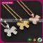 Best Selling Handmade Items Rose Gold Bow Cheap Necklace And Earring Sets