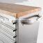 24 Drawer Stainless Steel 96" Tool Chest with Rubber Wood Top
