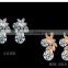 Fashion flower zircon zinc alloy earrings