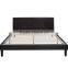 Deluxe Faux Leather Platform Bed with Wooden Slats, Queen Size(MB8014),Leather bed room furntiure,