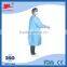 Non Woven White/Blue/Red/Green/Yellow disposable Lab Coat With Hook and Loop