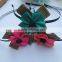 JP8148 New Design Cloth Checked Flower Hair Sticks for Kids 2015