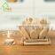 2016 Unique Cheap Artificial handmade Wooden Glass Bubble Lotus Candle Holder