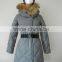 women duck down feather puffer quilted real raccoon fur hooded jacket