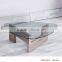Homemade glass top wood base coffee table