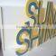colorful wholesale craf laser cut wooden alphabet letter "sunshine" for decoration