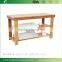 100% Natural Bamboo Shoe Bench 2-Tier Shoe Storage Racks Shelf Organizer